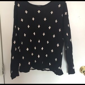 Black Cross Long Sleeve Shirt