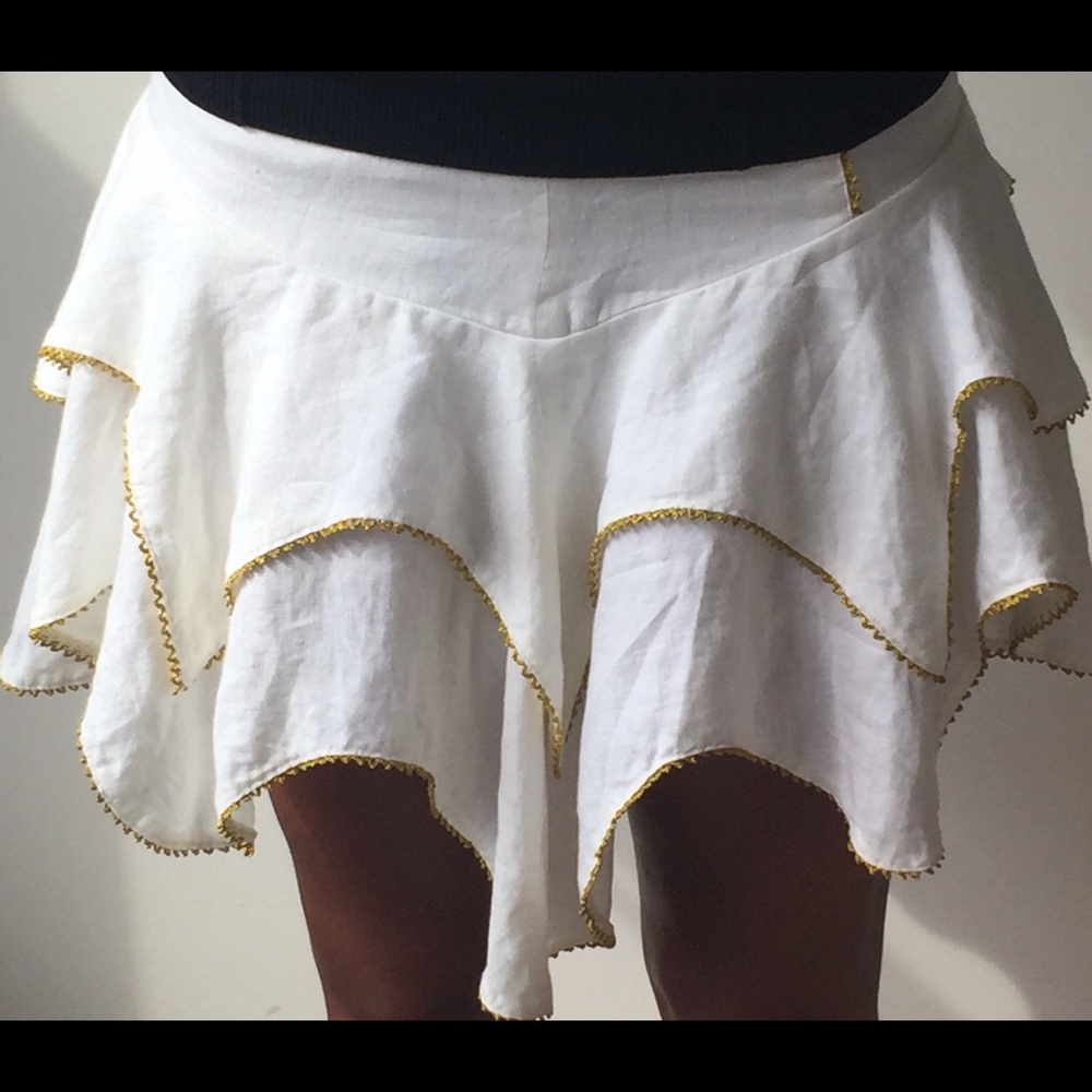 Cream and Gold Mini Skirt NWT