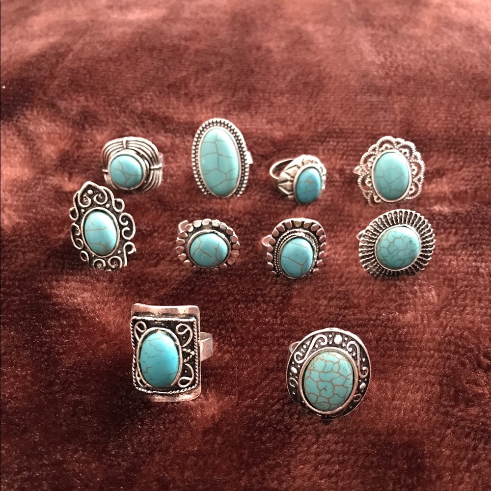 Set of 10 adjustable rings