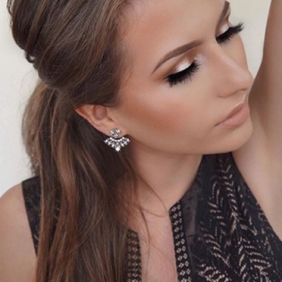 Crystal Fan Earrings - Picture 2 of 5