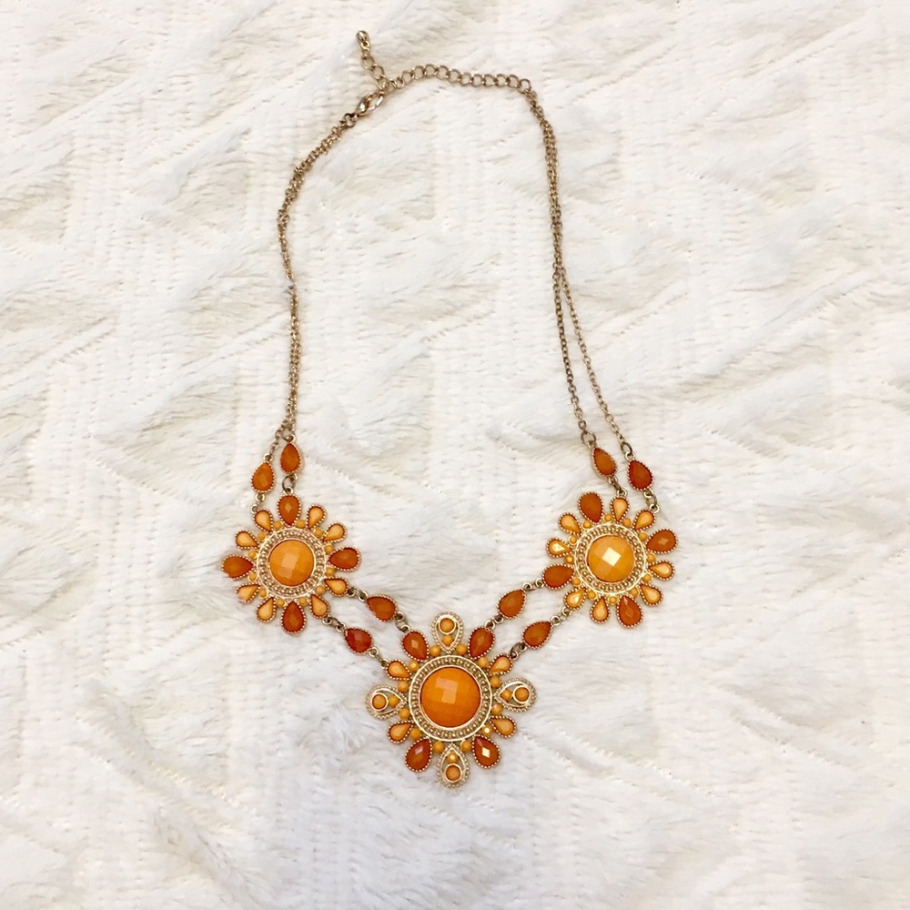Gold + Orange Accent Necklace
