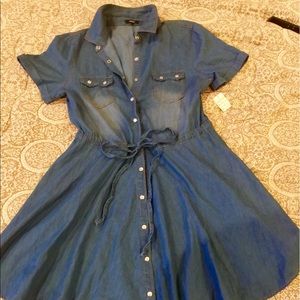 Denim fit and flare light weight dress.  NWT!