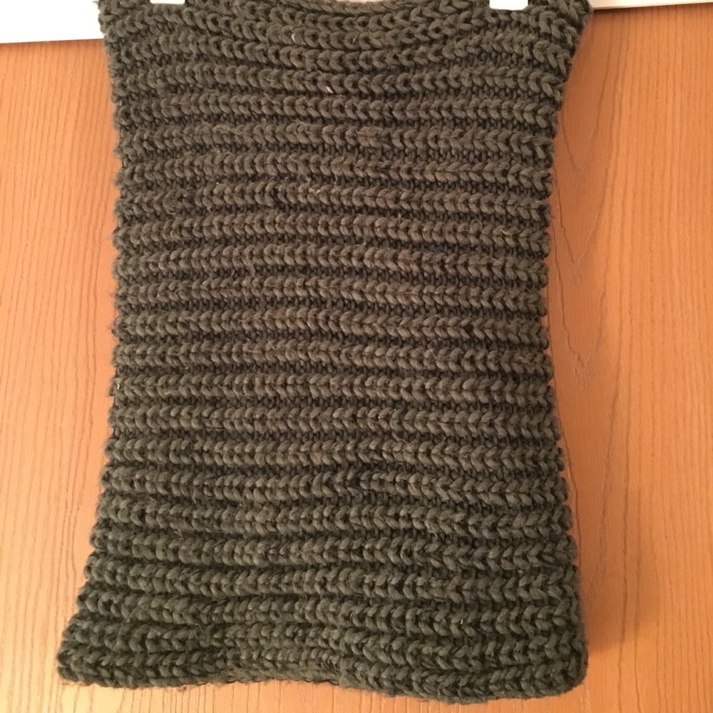 Olive Green Knit Infinity Scarf