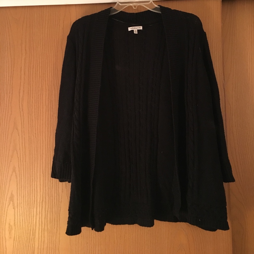 Croft &I Barrow Black Open Front Sweater