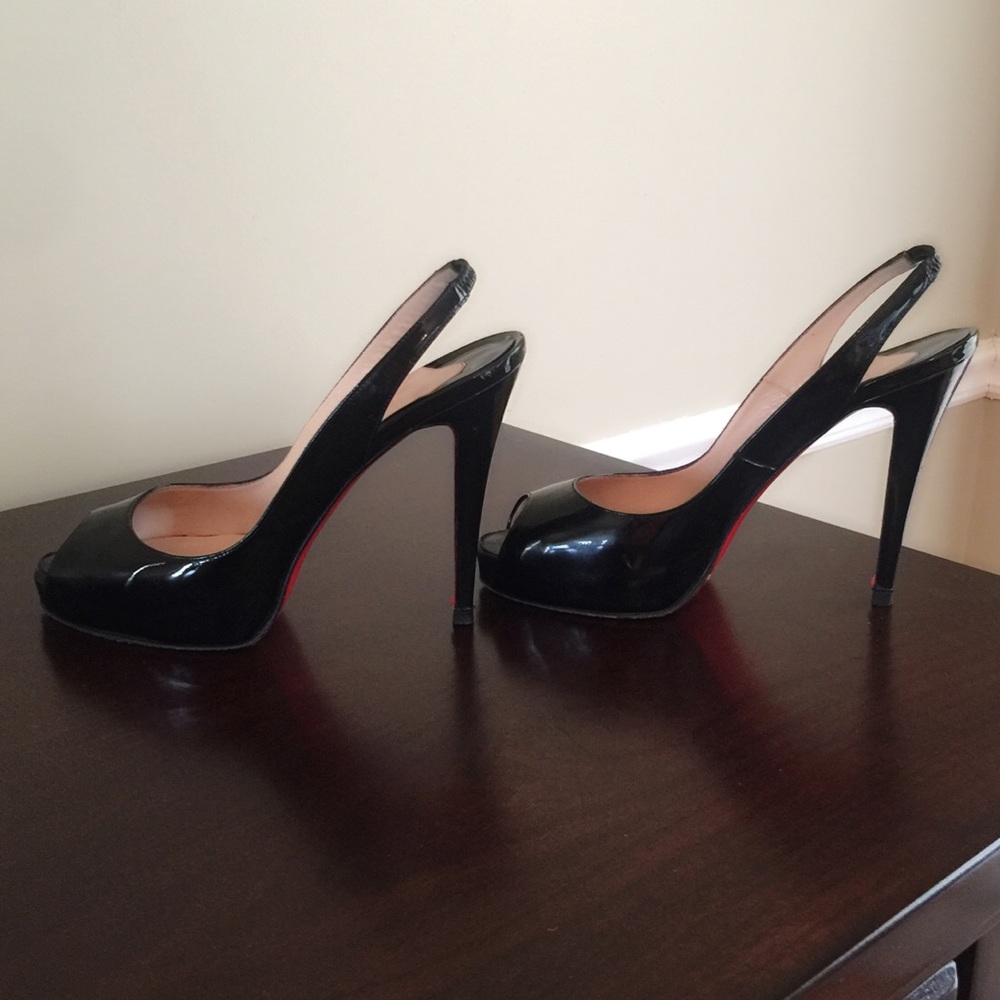 Authentic Patent Leather Sling Black Pumps