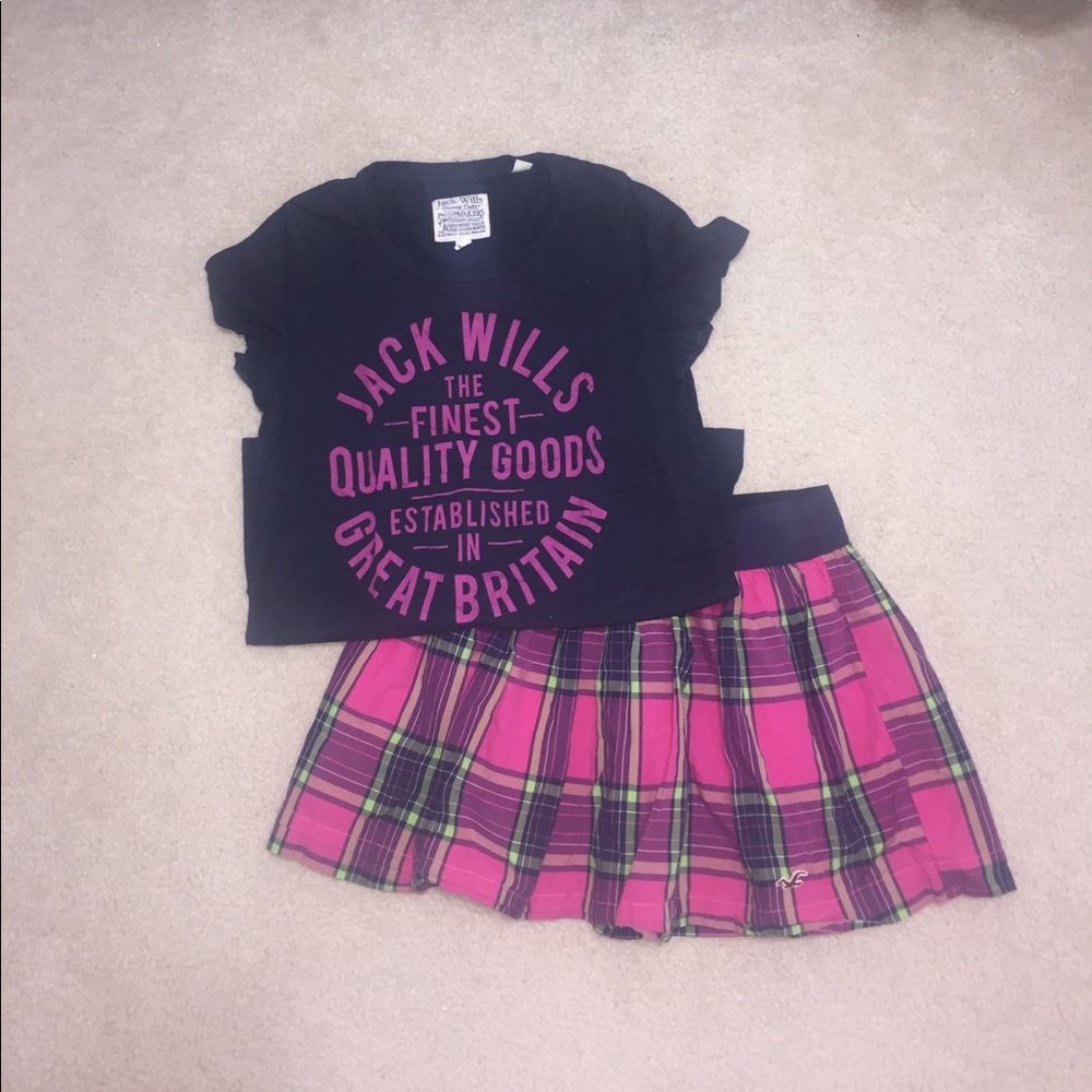 Jack Wills Top and Hollister Skirt