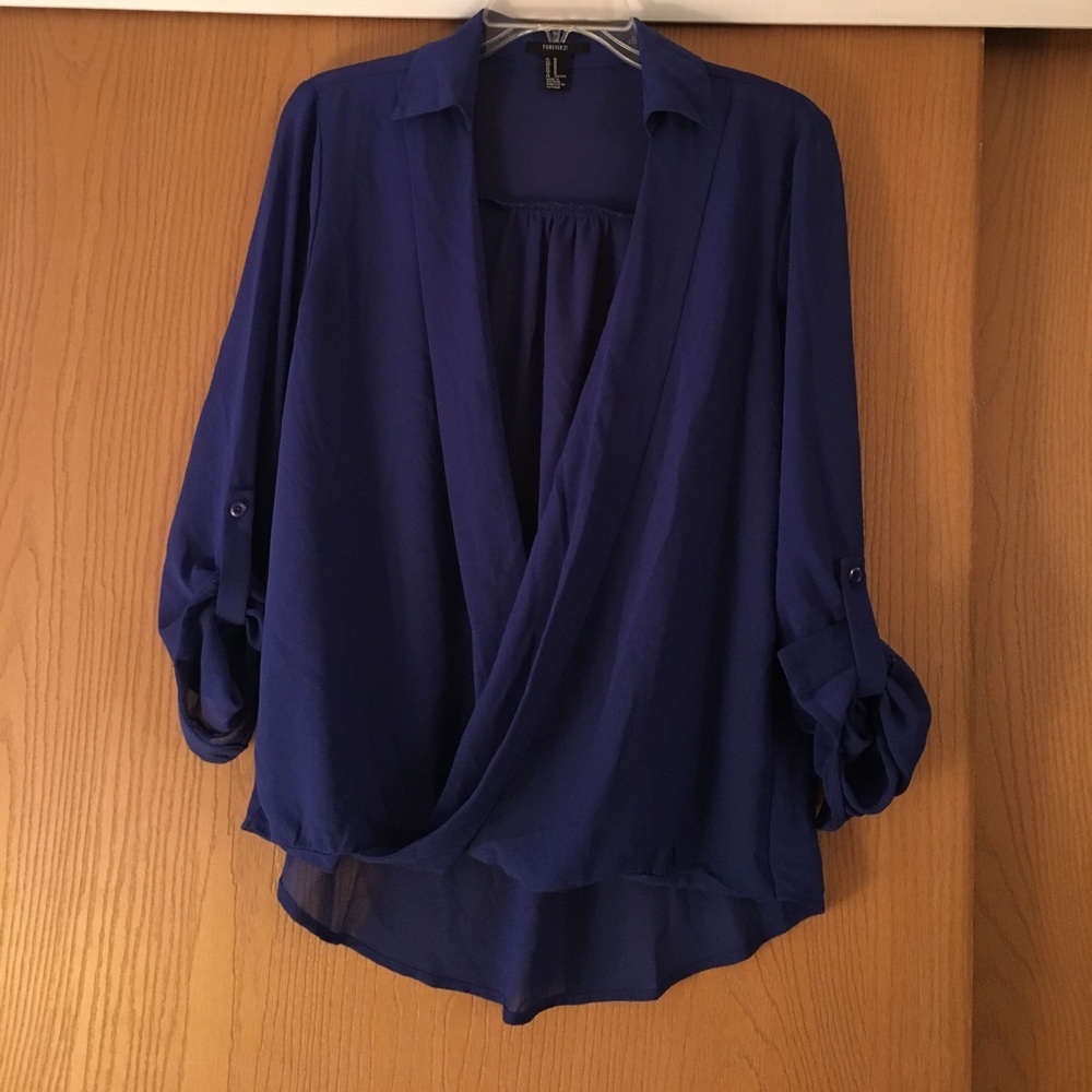 Blue Blouse, Over lap front