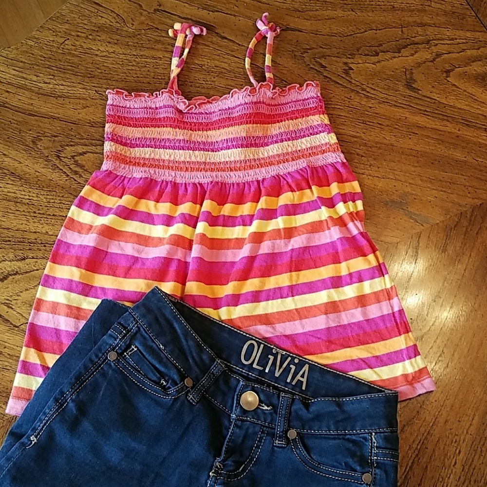 SOLD.    Summer top and cut off jean shorts