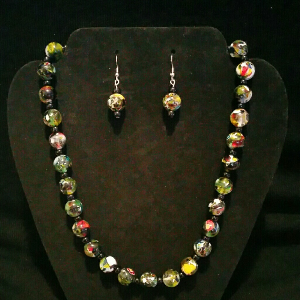 Handmade necklace and earrings