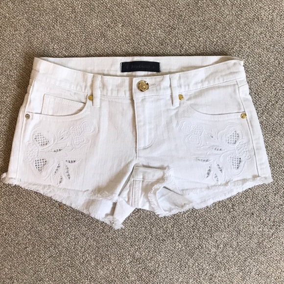 juicy couture white lace denim shorts - Picture 1 of 3