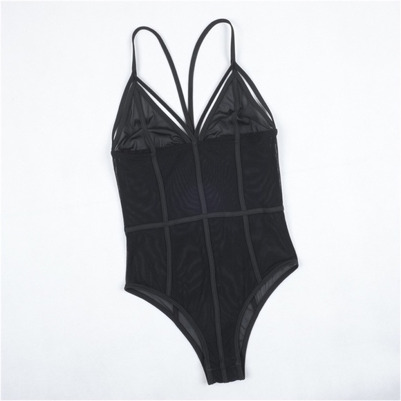 Serene's V Strap Sexy Bodysuit Top - Picture 2 of 8