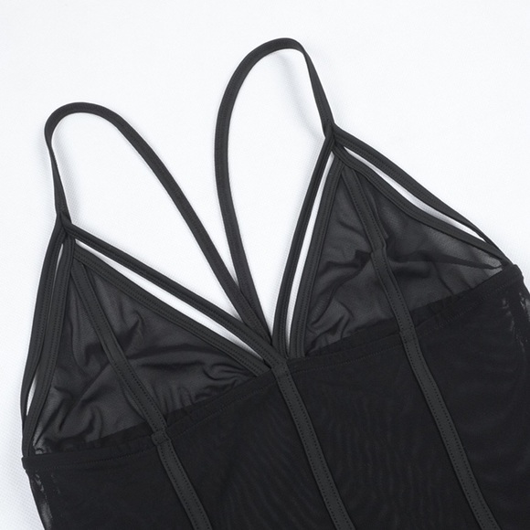 Serene's V Strap Sexy Bodysuit Top - Picture 5 of 8