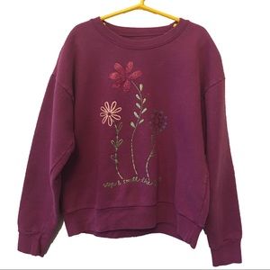 Hanes flower 🌺 glitter screen print sweatshirt
