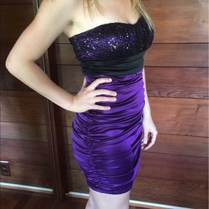 Purple/ Black Sequin Cocktail dress