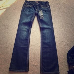 Thick Stitch boot cut jeans