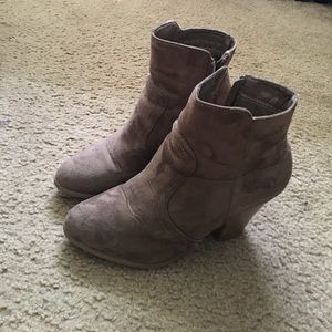 Tan heeled booties