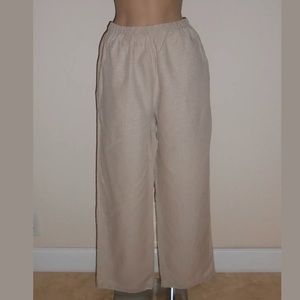 Eileen Fisher wide leg cropped ankle linen pants