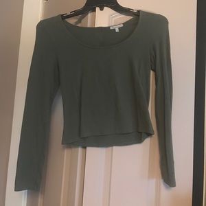 Green crop top with zipper back