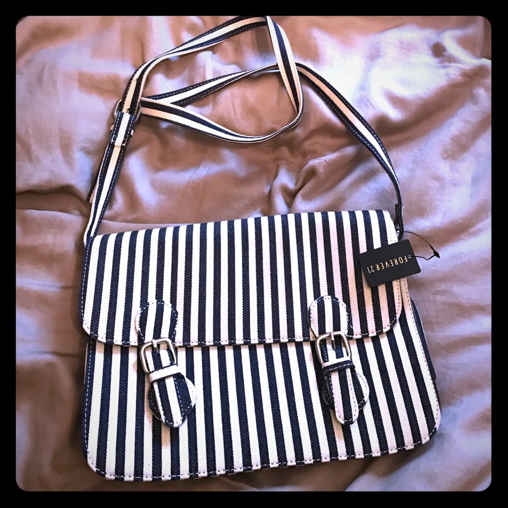 Navy and White Purse