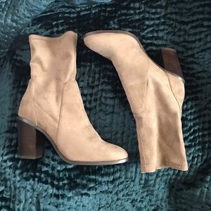 Beige sock booties