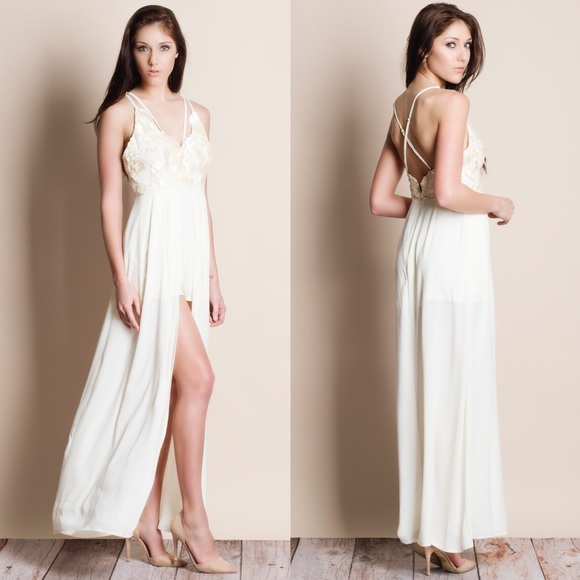 Cross Back Maxi Romper - Picture 2 of 4