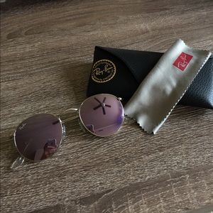 Purple/Lilac Round Reflective Ray Ban Sunglasses