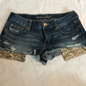 Sequins pocket shorts