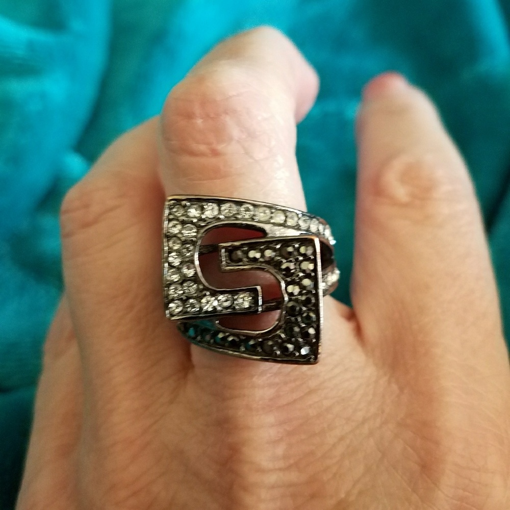CZ Black and White ring