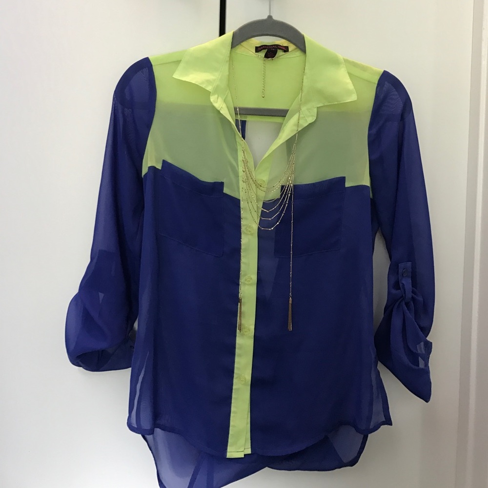 Neon Colorblock Open Back Top - image 1