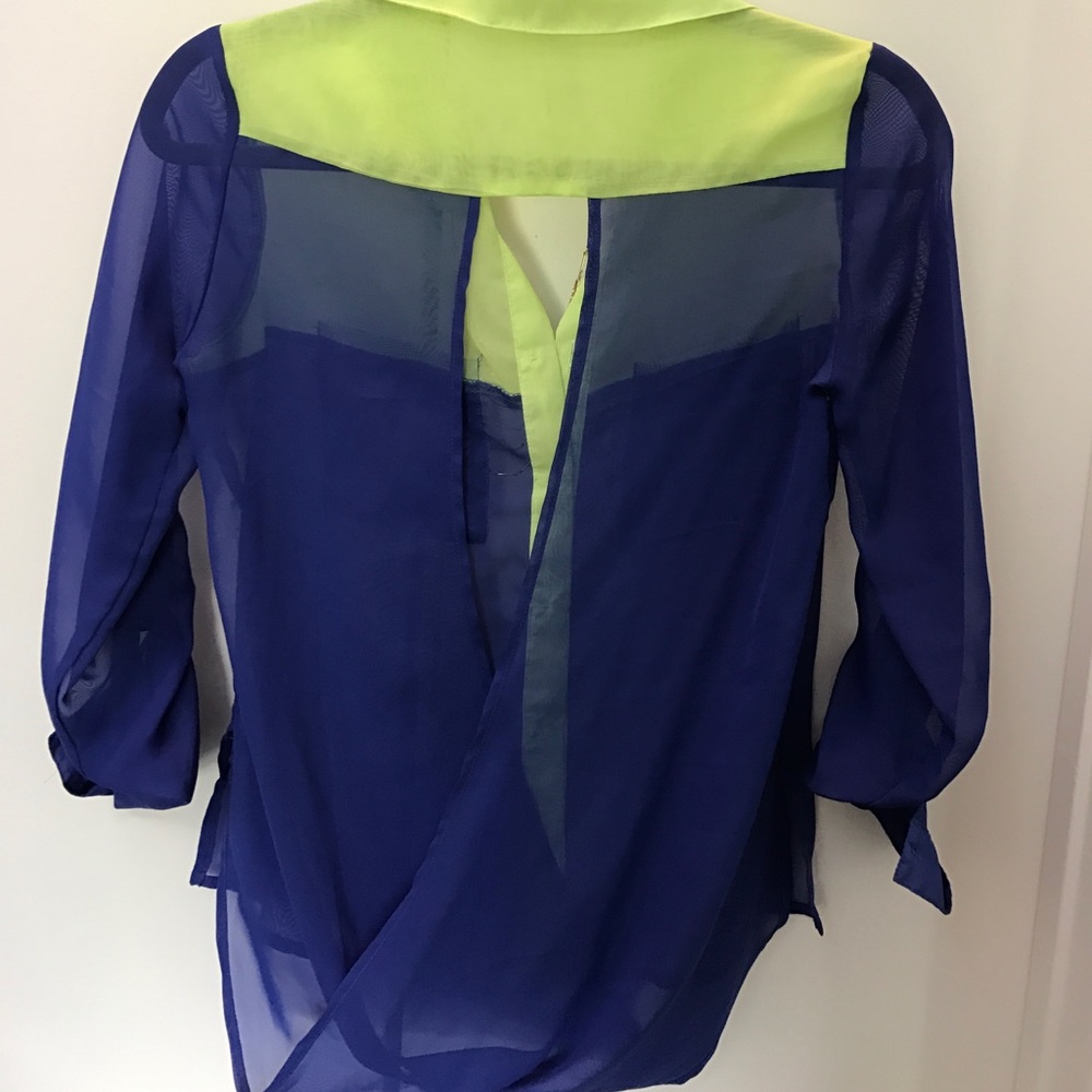 Neon Colorblock Open Back Top - image 2