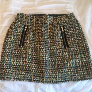 J. Crew Tweed multi colored mini skirt