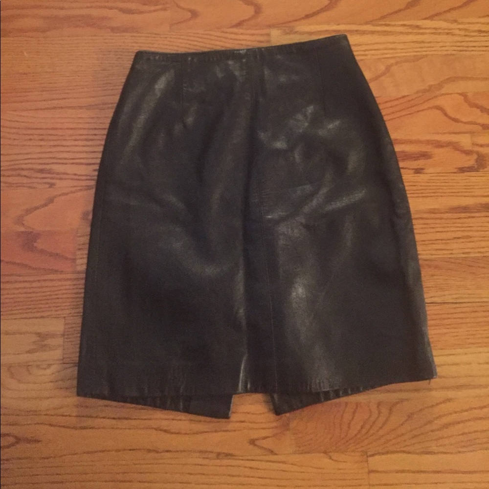 Black leather skirt