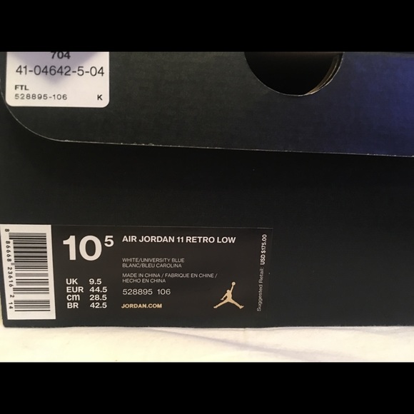 Deadstock Air Jordan retro 11 Low Carolina blue main image 6