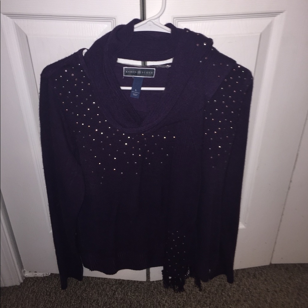 Karen Scott Sweater with Scarf