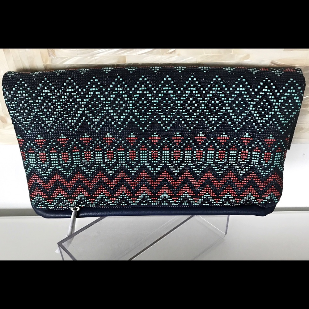 Boho Reversible Clutch With Chain Strap