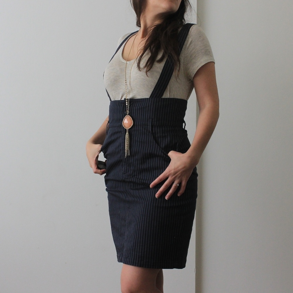 H&M pencil skirt, removable suspenders