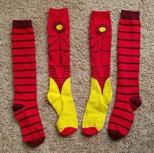 2 pairs of Iron Man themed socks