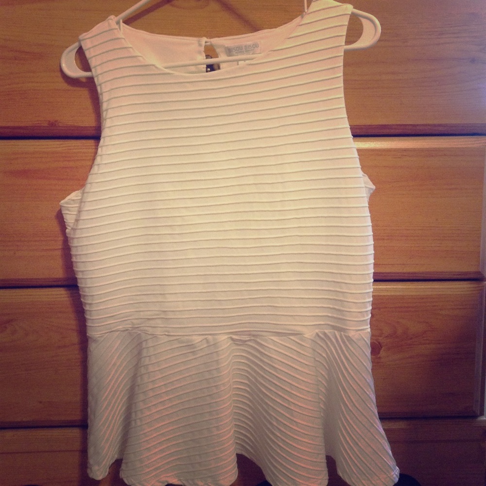 White Peplum Top