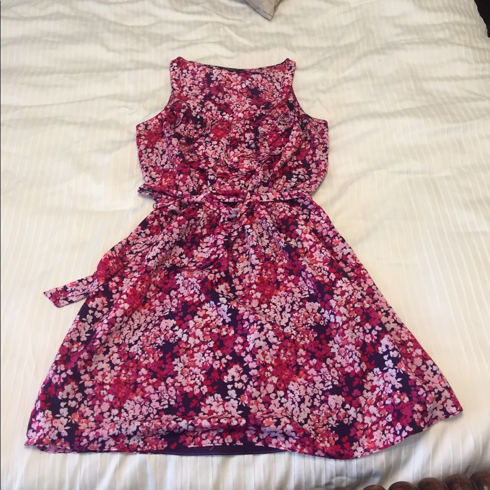 Pink Multi Color- Mini Skirt Romper with Belt