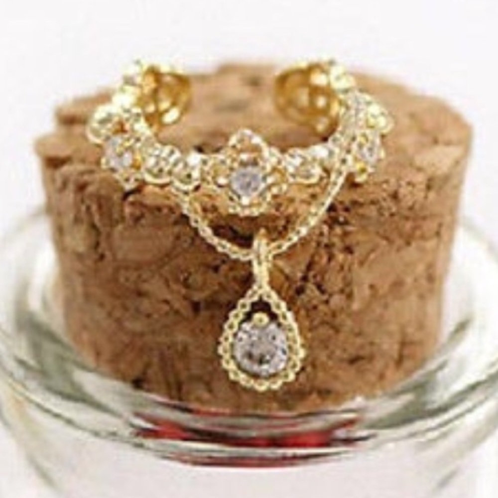 Rhinestone dangle earring Cuff - Picture 2 of 3