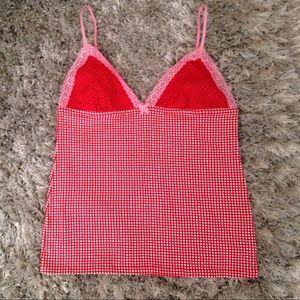 Polka for camisole with lace trim