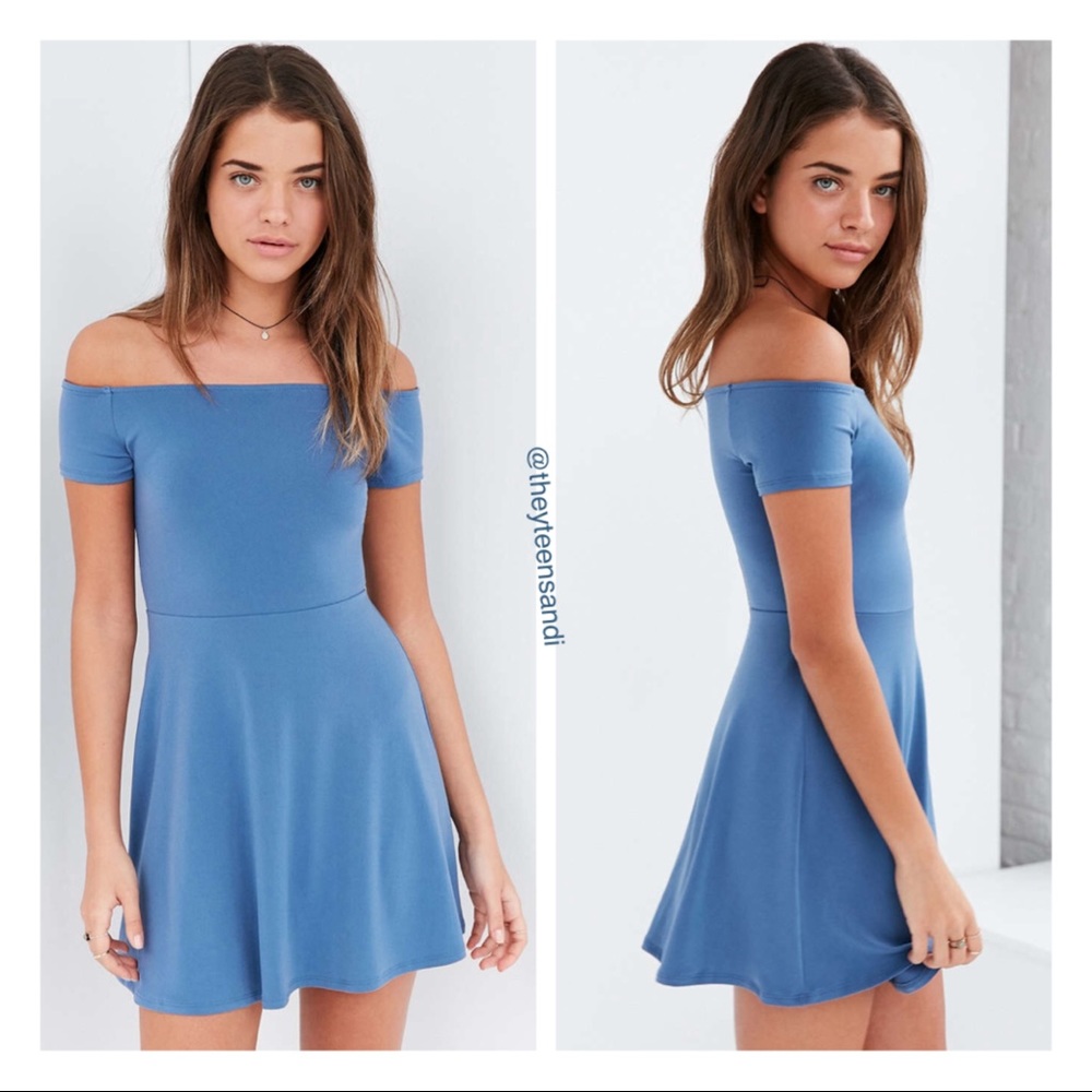 Urban Outfitters Off-the-Shoulder Knit Crepe Dress