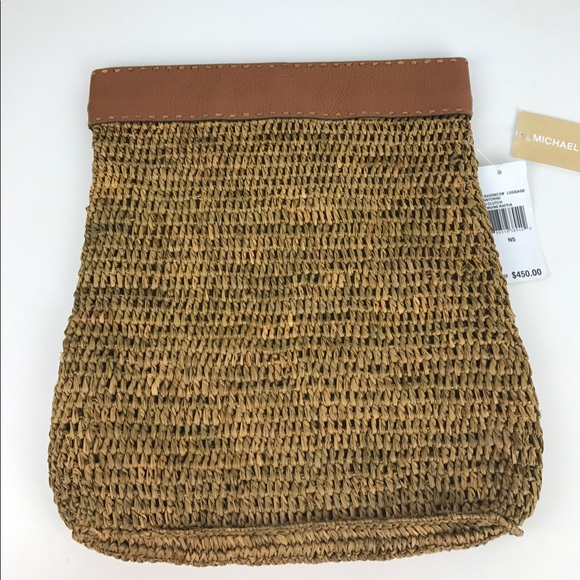 Michael Kors Santorini Leather & Raffia Clutch - Picture 3 of 6