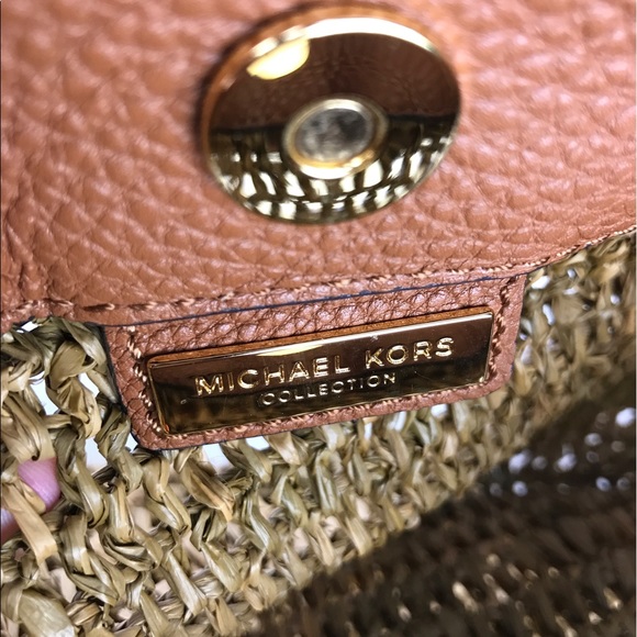 Michael Kors Santorini Leather & Raffia Clutch - Picture 5 of 6