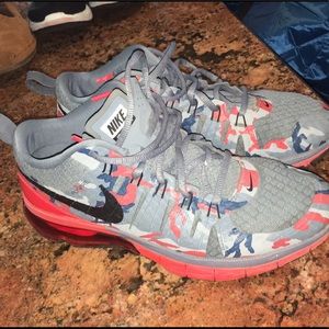 Nike air, red, gray camouflage