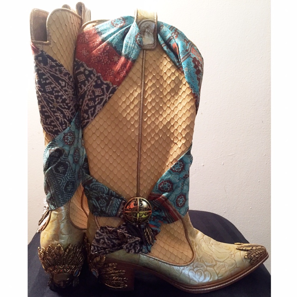 Giuseppe Zanotti Chief Head Python Cowboy Boots