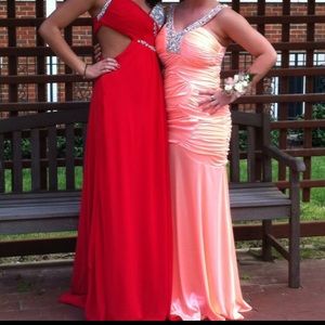 Coral Mermaid Prom Dress