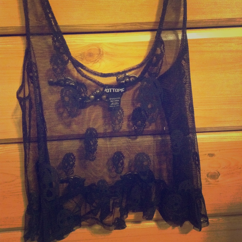 Sheer Black Skeleton Tank