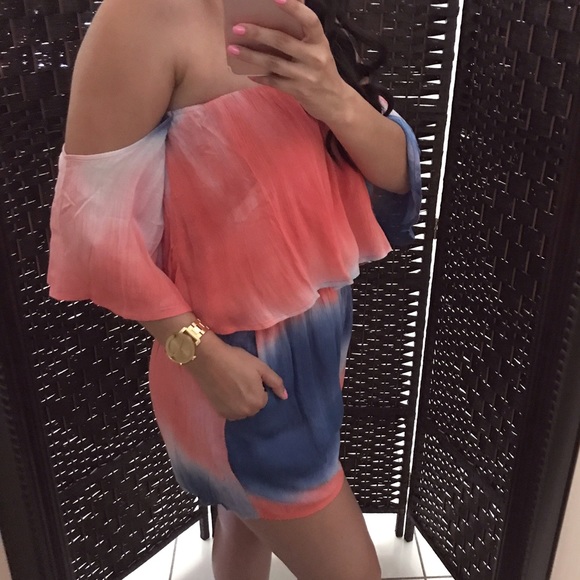 LAST CHANCE 🎆 Coral Mix Romper - Picture 2 of 4