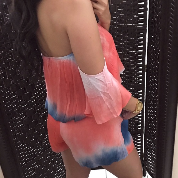 LAST CHANCE 🎆 Coral Mix Romper - Picture 3 of 4